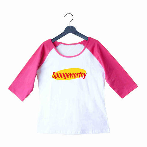 91 TV Series SPONGEWORTHY Custom Printed Graphic Design Raglan T-Shirt for Women